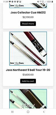 Joss Northeast 9 ball Tour 2019-20 Custom pool cue