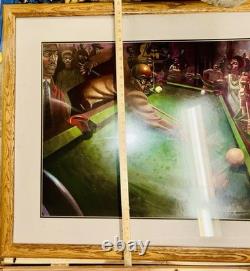 Justin Bua Salon De Billar Custom FRAMED African American Pool Hall Billiards Justin Bua Salon De Billar Custom FRAMED African American Pool Hall Billiards