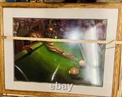 Justin Bua Salon De Billar Custom FRAMED African American Pool Hall Billiards