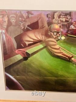 Justin Bua Salon De Billar Custom FRAMED African American Pool Hall Billiards