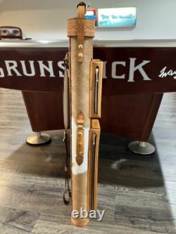King 3x6 Custom Hair on Cowhide Leather Pool Cue Case