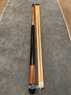 Lomax Custom Pool Cue, Beautiful, Exotic Wood- 2 Shafts, 12.8mm, Leather Wrap