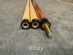 Lomax Custom Pool Cue, Beautiful, Exotic Wood- 2 Shafts, 12.8mm, Leather Wrap