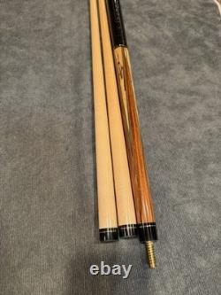 Lomax Custom Pool Cue, Beautiful, Exotic Wood- 2 Shafts, 12.8mm, Leather Wrap