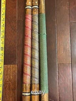 Lot 3 vtg 1970s THE HUSTLER LINE Custom POOL Billiards CUE stick 57 20oz 19oz