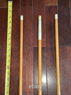 Lot 3 vtg 1970s THE HUSTLER LINE Custom POOL Billiards CUE stick 57 20oz 19oz