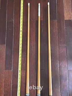 Lot 3 vtg 1970s THE HUSTLER LINE Custom POOL Billiards CUE stick 57 20oz 19oz