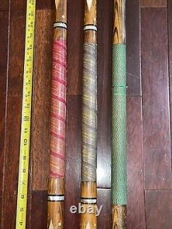 Lot 3 vtg 1970s THE HUSTLER LINE Custom POOL Billiards CUE stick 57 20oz 19oz