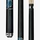 Lucasi Custom Lux37 Black 58 2-piece Pool Cue With Blue Brown Embossed Wrap Stick