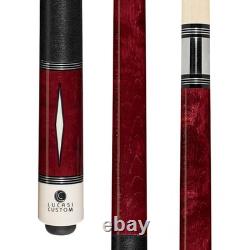Lucasi Custom LZD1 Red Birdseye MapleImation Bone Diamonds Pool/Billiard Cue