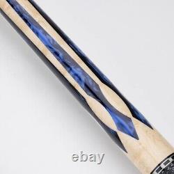 Lucasi Custom Super Birds-Eye Pool Cue with Blue Luster Inlays