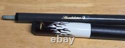 Lucasi Customs Cocobolo 50 with Flames + Leather Pool Cue & Annihilator 3pc Stick