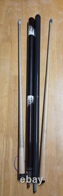 Lucasi Customs Cocobolo 50 with Flames + Leather Pool Cue & Annihilator 3pc Stick