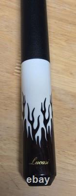 Lucasi Customs Cocobolo 50 with Flames + Leather Pool Cue & Annihilator 3pc Stick