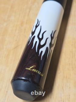 Lucasi Customs Cocobolo 50 with Flames + Leather Pool Cue & Annihilator 3pc Stick