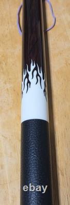 Lucasi Customs Cocobolo 50 with Flames + Leather Pool Cue & Annihilator 3pc Stick
