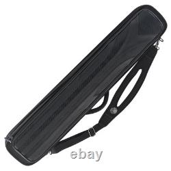 Lucasi Customs Pool Billiards Cue SOFT 4x8 Case, Black, Split Carrying Strap