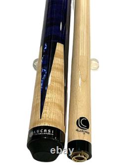 Lucasi LZC16, Custom Pool Cue with Blue Birdseye Maple Wrap-less Handle Stick