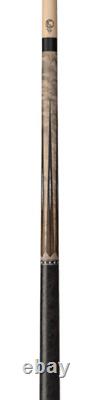 Lucasi LZC57 Custom Matte Grey Maple & Bocote/White Recon Cue with Leather Wrap