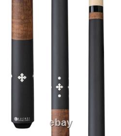 Lucasi LZC58 Custom Walnut Curly Maple & Matte Black/Imitation Bone Wrapless Cue