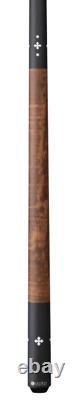 Lucasi LZC58 Custom Walnut Curly Maple & Matte Black/Imitation Bone Wrapless Cue