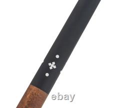 Lucasi LZC58 Custom Walnut Curly Maple & Matte Black/Imitation Bone Wrapless Cue