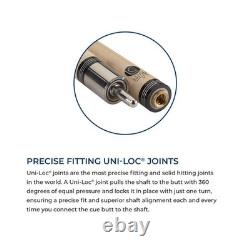 Lucasi LZC58 Custom Walnut Curly Maple & Matte Black/Imitation Bone Wrapless Cue