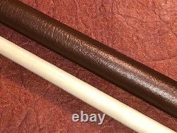 Mark Denton Custom Pool Cue With Inlays & One Shaft. Leather Wrapped