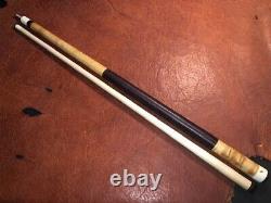 Mark Denton Custom Pool Cue With One Shaft. Black/Red Linen Wrap