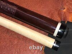 Mark Denton Custom Pool Cue With One Shaft. Embossed Leather Wrap