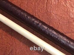 Mark Denton Custom Pool Cue With One Shaft. Embossed Leather Wrap