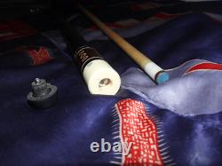 Mcdermott Pool Cue Very Rare 1976 Straight B-12 Custom 56 MOP Leather SS Joint