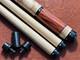 Mike Stacey Custom Tulipwood 6 Point Pool Cue With2 Maple Shafts. No Wrap Cue