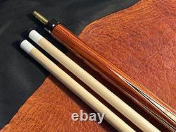 Mike Stacey Custom Tulipwood 6 Point Pool Cue With2 Maple Shafts. No Wrap Cue