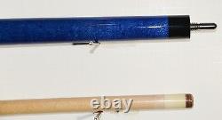 NEW USA Viking 2pc pool Cue Billiards custom Vikore Blue SNAKESKIN FREE CASE