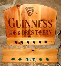 New Custom Guinness Pool Table Light & Cue Rack Combo