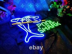 New Pool Shark Billiards Neon Light Sign 17x14 Wall Decor Man Cave Bar Beer