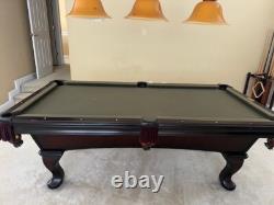 Olhausen pool table used 7ft green felt good condition custom Alder wood top