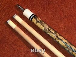 PFD Studios Paul Drexler Custom Pool Cue With 2 Maple Shafts. Buckeye Burl