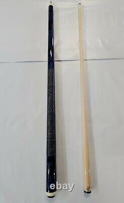 POOL CUE BY J. PECHAUER CUSTOM CUES JP USA (Blue with J. Pechauer cue case)