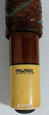 Palmer Custom Pool Cue WithCustom Grip & Case Vintage 20.5oz 57.5in See Pictures