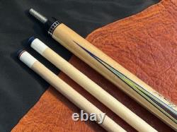 Pat Diveney Custom Pool Cue With 2 Maple Shafts. Leather Wrap