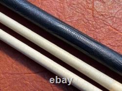 Pat Diveney Ebony Box Custom Pool Cue With 2 Maple Shafts. Leather Wrap