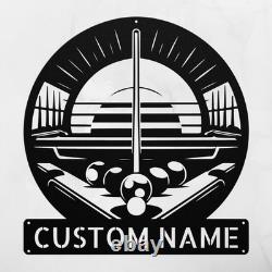 Personalized Billiard Metal Sign Pool Room Decor Custom Wall Art Gift Ideas