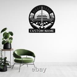 Personalized Billiard Metal Sign Pool Room Decor Custom Wall Art Gift Ideas