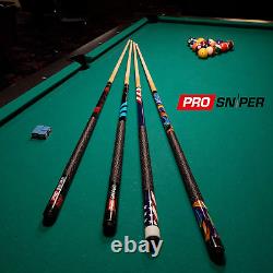 Pool Cues Set of 4 Pool Cue Sticks Made Canadian Maple Wood Extra 4 Pool Cha