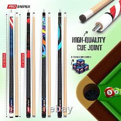 Pool Cues Set of 4 Pool Cue Sticks Made Canadian Maple Wood Extra 4 Pool Cha