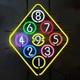 Pool Game Nine 9 Balls Billiards Snooker Club 20x16 Neon Sign Light Lamp Bar