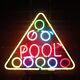 Pool Game Room Billiards 24x20 Neon Sign Lamp Light Nightlight Business Bar Ey