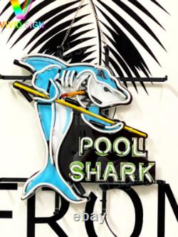 Pool Shark Billiards Bar 17x17 Neon Sign Light Lamp With HD Vivid Printing